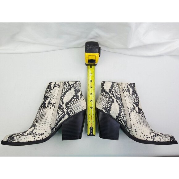 Madden Girl Size 10 Women Klicck Block Heel Side Zip Snake Print Ankle Boots NEW - Picture 3 of 13